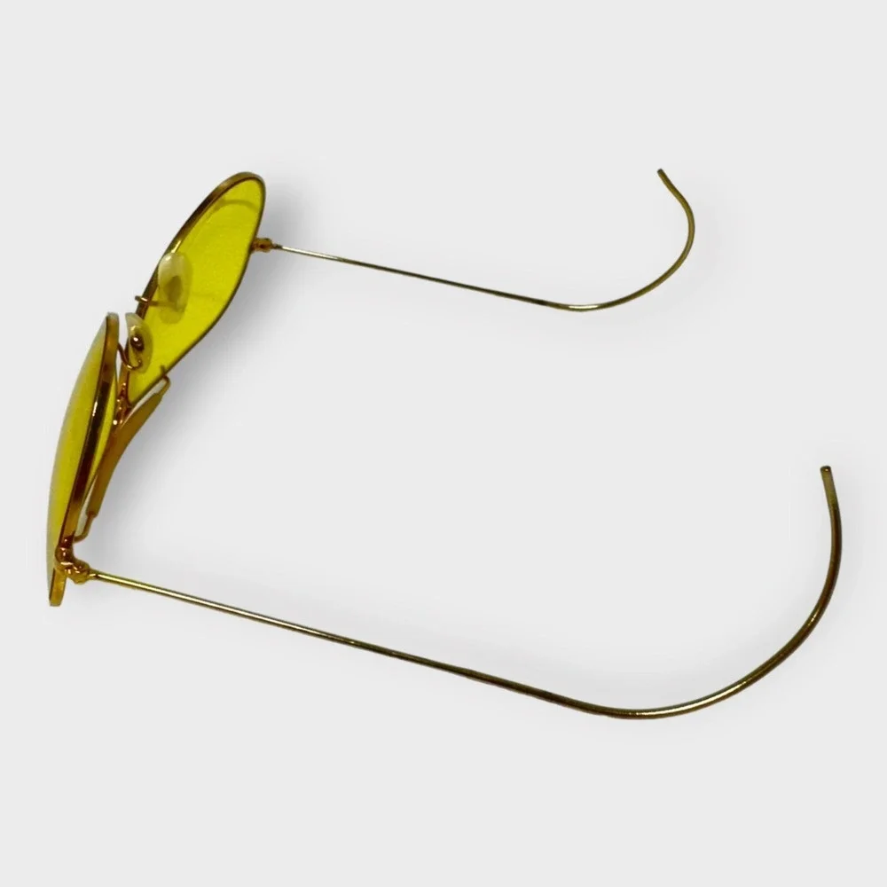 1960s VINTAGE RAY-BAN BULLET HOLE SHOOTING AVIATOR SUNGLASSES USA GOLD‎ TONE